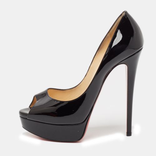 Patent Leather Lady Peep Pumps Size 38 - Christian Louboutin - Modalova