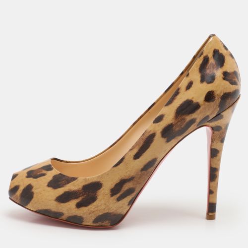 Leopard Print Patent Leather Ron Ron Peep Toe Pumps Size 39.5 - Christian Louboutin - Modalova