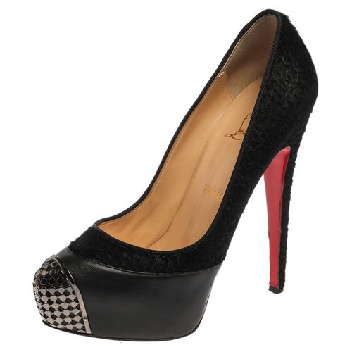 Leather And Pony Hair Maggie Platform Pumps Size 38 - Christian Louboutin - Modalova