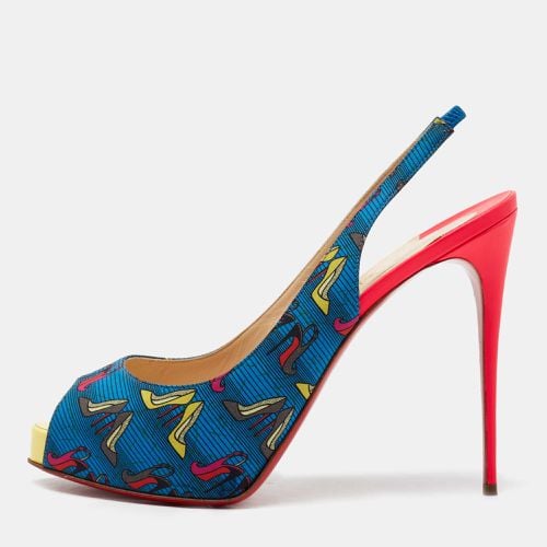 Printed Fabric Private Number Slingback Pumps Size 41 - Christian Louboutin - Modalova