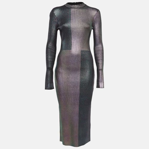 Foil Print Rib Knit Bodycon Dress M - Christopher Kane - Modalova