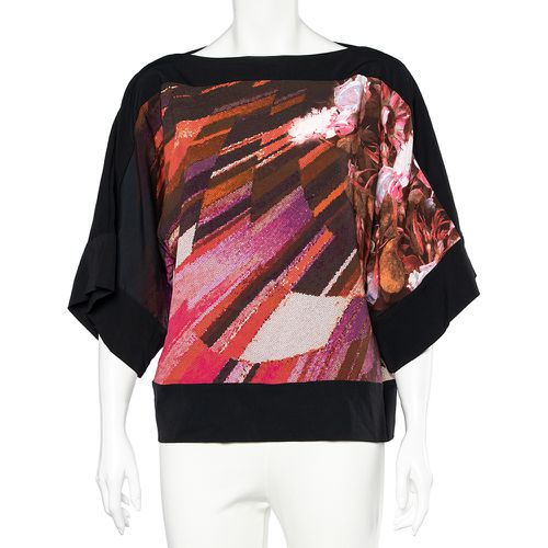 Multicolored Printed Crepe Blouse M - Class by Roberto Cavalli - Modalova