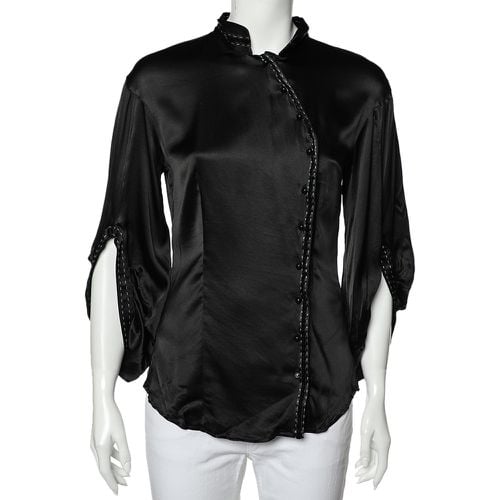 Silk Satin Button Front Top M - Class by Roberto Cavalli - Modalova