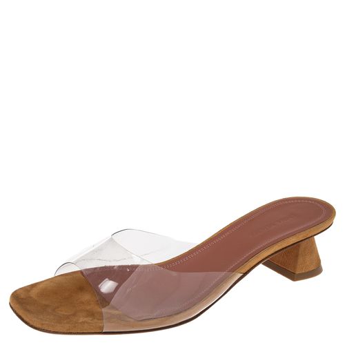 Transparent PVC and Suede Lupita Sandals Size 39.5 - Amina Muaddi - Modalova