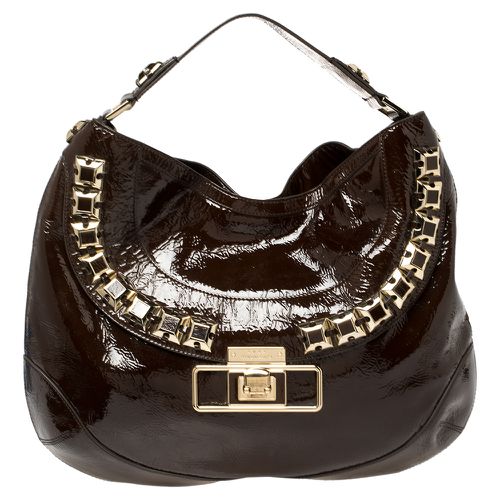 Dark Patent Leather Studded Hobo - Anya Hindmarch - Modalova