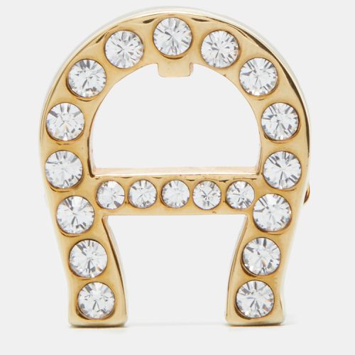 Tone Crystal Logo Pin Brooch - Aigner - Modalova