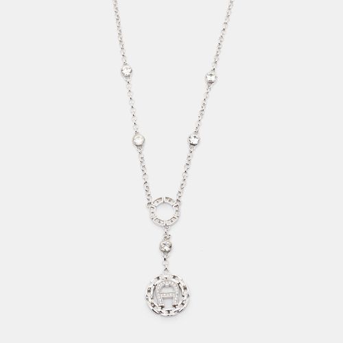 Tone Chain Link Crystal Pendant Necklace - Aigner - Modalova