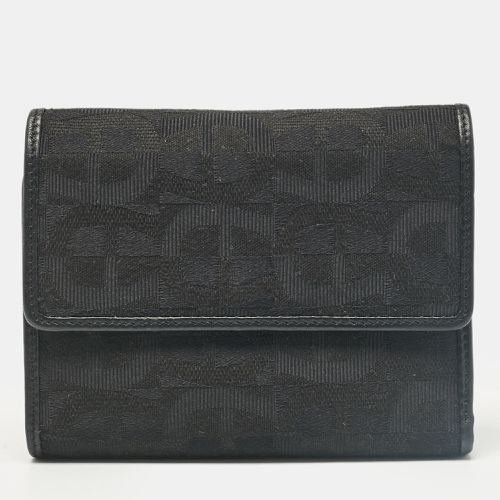 Monogram Fabric and Leather Trifold Wallet - Aigner - Modalova