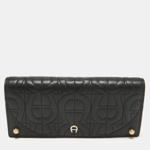 Logo Quilted Leather Continental Wallet - Aigner - Modalova