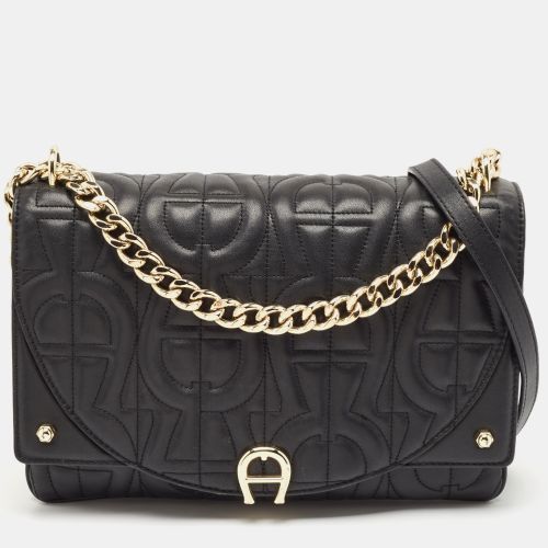 Embossed Leather Small Diadora Crossbody Bag - Aigner - Modalova