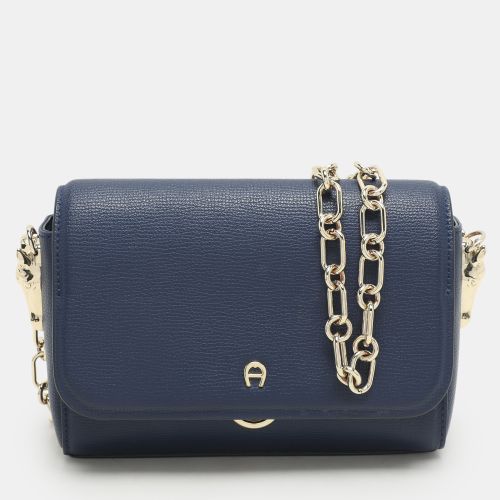 Navy Leather Grazia Crossbody Bag - Aigner - Modalova