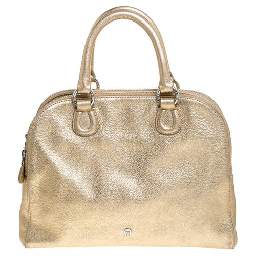 Metallic Leather Satchel - Aigner - Modalova