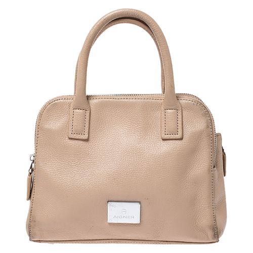 Leather Double Zip Top Handle Bag - Aigner - Modalova