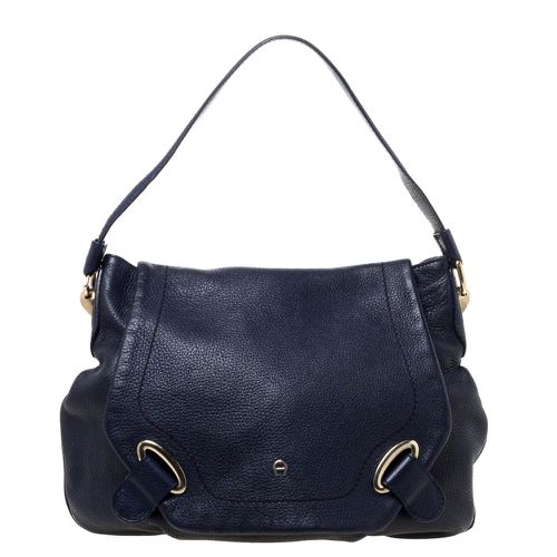 Aigner Blue Leather Flap Hobo - Aigner - Modalova