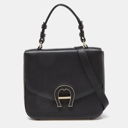 Leather Logo Flap Top Handle Bag - Aigner - Modalova