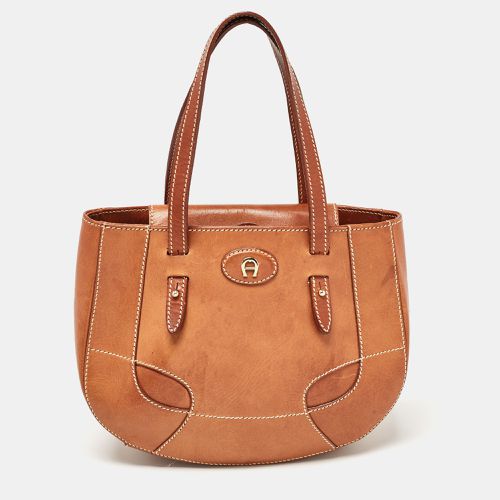 Aigner Brown Leather Logo Flap Hobo - Aigner - Modalova