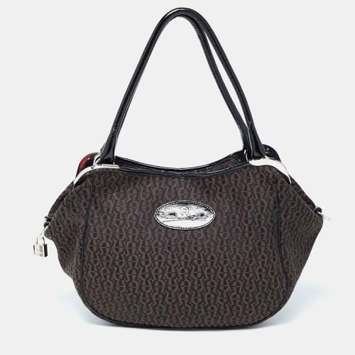 Brown Signature Canvas Logo Hobo - Aigner - Modalova