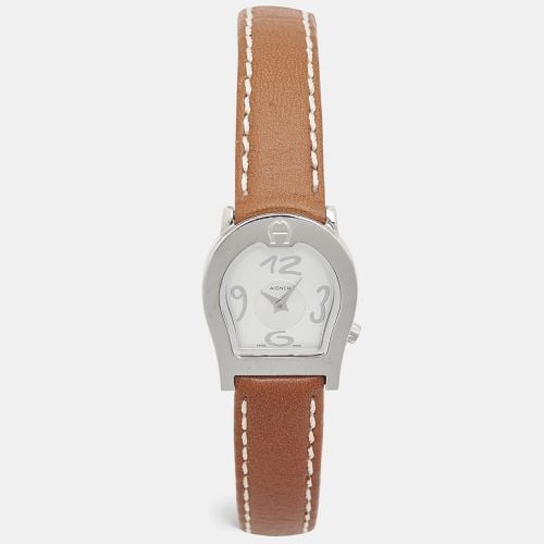 Silver Stainless Steel Leather Verona A01200 Women's Wristwatch 24 mm - Aigner - Modalova