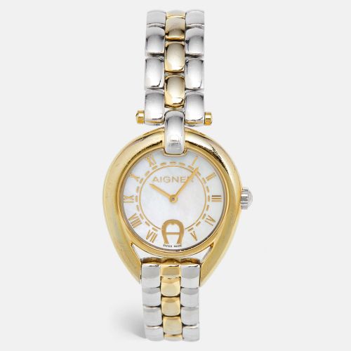 Mother Of Pearl Two-Tone Stainless Steel Imperia A49300 Women's Wristwatch 35 mm - Aigner - Modalova