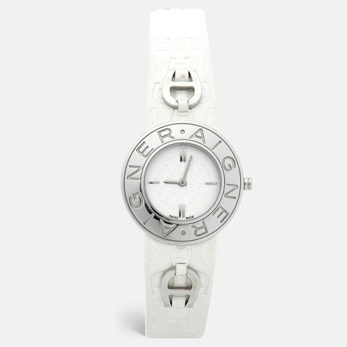 White Stainless Steel Leather Aversa A51200 Women's Wristwatch 32 mm - Aigner - Modalova