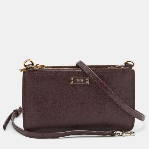 Alivero Martini 1A Classe /Beige Leather and Coated Canvas Zip Crossbody Bag - Alviero Martini 1A Classe - Modalova