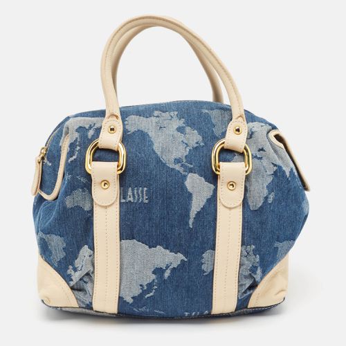 Beige Denim and Leather Boston Bag - Alviero Martini 1A Classe - Modalova