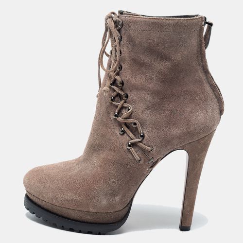 Suede Studded Lace Up Platform Booties Size 40 - Alaia - Modalova