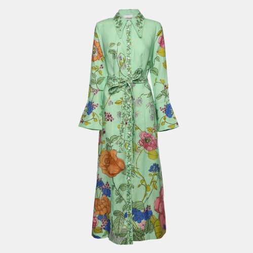 Olivia Floral Print Linen Shirt Maxi Dress M - Alemais - Modalova