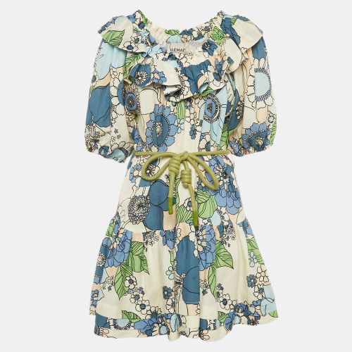 Floral Print Linen Belted Mini Dress M - Alemais - Modalova