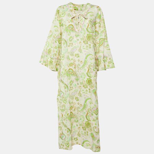 Green Paisley Print Linen Marta Pool Dress XL - Alemais - Modalova