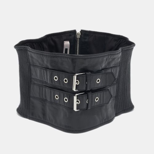 Pleated Leather Waist Belt 70 CM - Alexander McQueen - Modalova