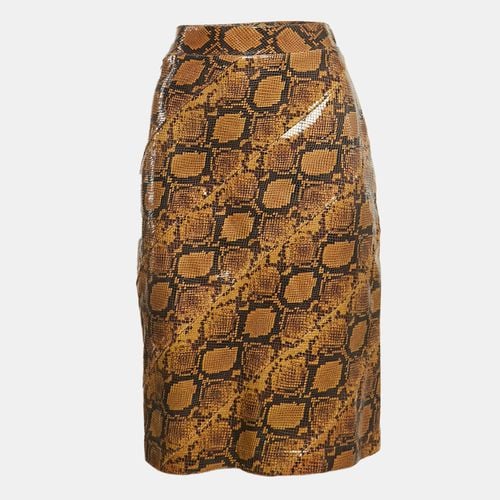 Snakeskin Pattern Patent Leather Pencil Skirt M - Alexander McQueen - Modalova