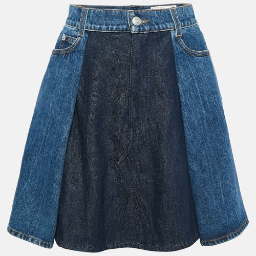 Denim Dual Tone Pleated Mini Skirt S - Alexander McQueen - Modalova