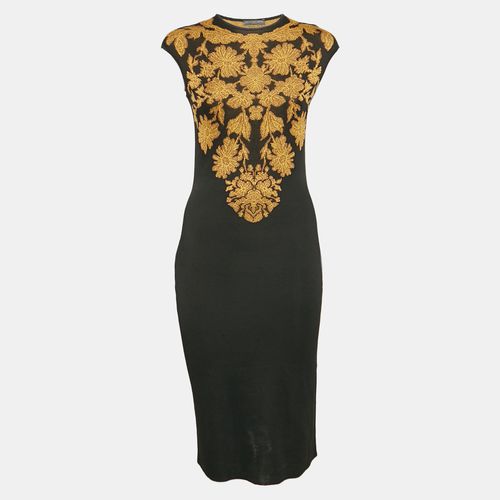 Floral Intarsia Rib Knit Bodycon Dress M - Alexander McQueen - Modalova