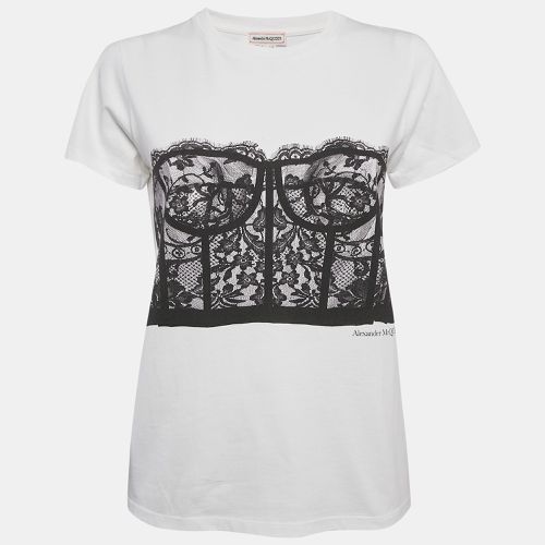 Corset Print Cotton T-Shirt S - Alexander McQueen - Modalova