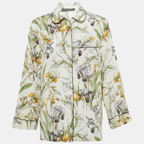 Off- Floral Print Silk Blouse S - Alexander McQueen - Modalova