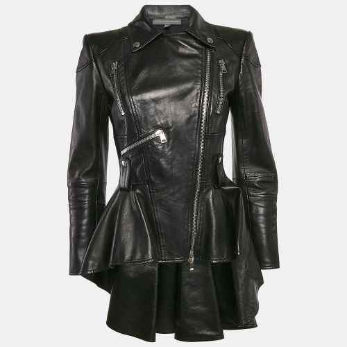 Leather Zip-Up Asymmetric Jacket M - Alexander McQueen - Modalova