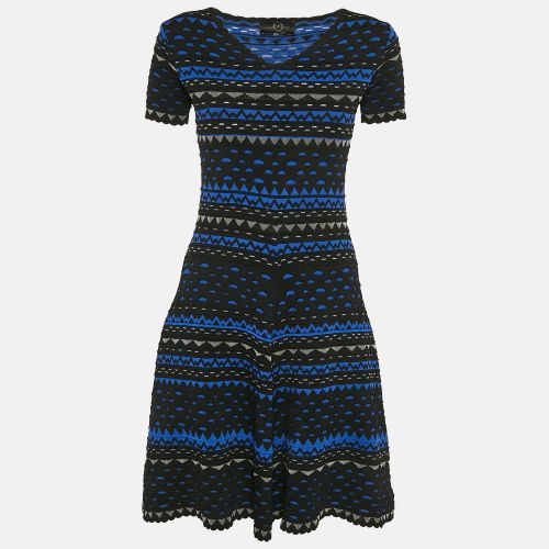 Black/ Patterned Stipe Knit Short Dress S - Alexander McQueen - Modalova