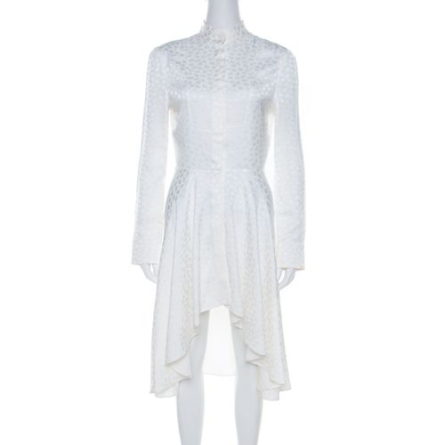 Leaf Jacquard Asymmetric Hem Shirt Dress S - Alexander McQueen - Modalova