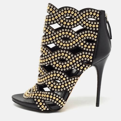 Leather Studded Peep Toe Ankle Boots Size 36 - Alexander McQueen - Modalova