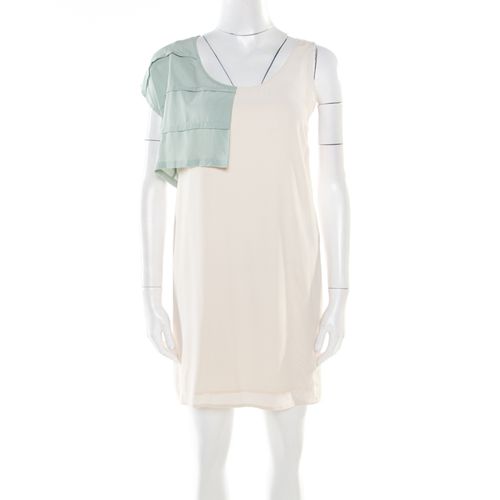 Silk Pleated Overlay Detail Asymmetric Sleeveless Shift Dress S - Alexander Wang - Modalova