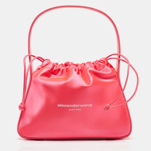 Neon Satin and Leather Ryan Drawstring Bag - Alexander Wang - Modalova