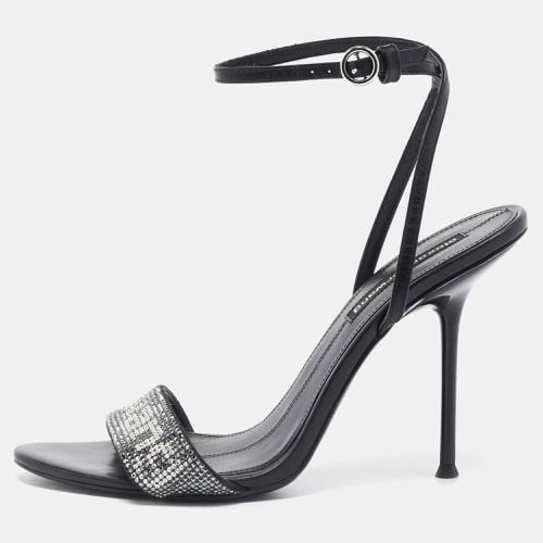 Leather Jo Crystal Logo Slide Sandals Size 38 - Alexander Wang - Modalova