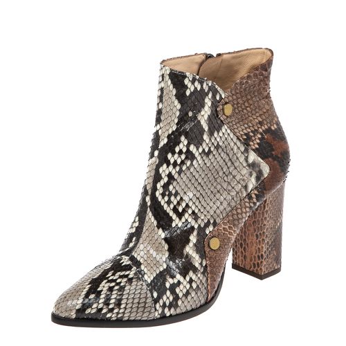 White- Python Leather Ankle Boots Size 37 - Alexandre Birman - Modalova