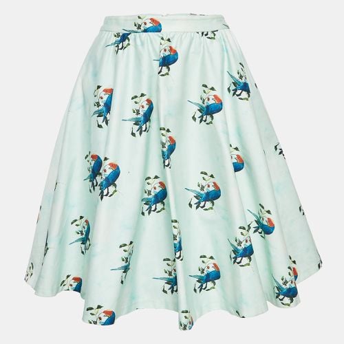 Mint Parrots In Paradise Print Cotton Midi Skirt S - Alice + Olivia - Modalova