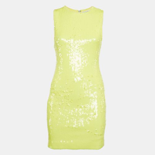 Sequin Embellished Stretch Mesh Mini Dress M - Alice + Olivia - Modalova