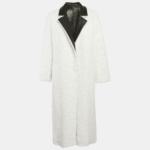 White Faux Leather and Faux Fur Open Front Mid-Length Coat M - Alice + Olivia - Modalova