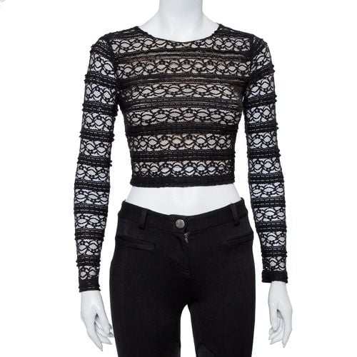 Lace Long Sleeve Rilo Crop Top XS - Alice + Olivia - Modalova