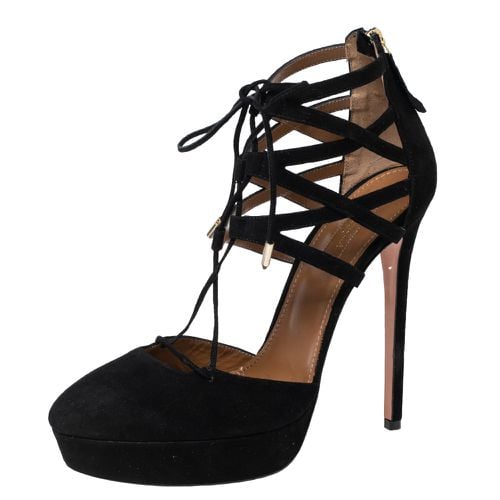 Suede Belgravia Platform Sandals Size 39.5 - Aquazzura - Modalova