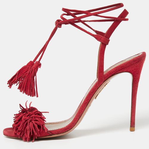 Fringed Suede Wild Thing Ankle Tie Sandals Size 38 - Aquazzura - Modalova